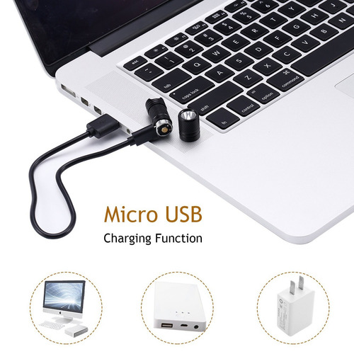 Mini Llavero Linterna Con Micro Usb Recargable Mini Linterna
