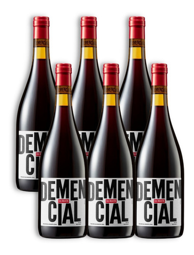 Vino Demencial Calingasta Malbec X6u 750ml Finca Las Moras