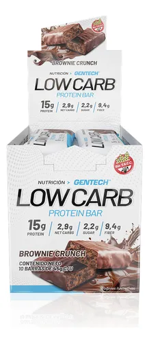 comprar Barra Gentech Low Carb Brownie Crunch X 45g Por 10 Unidades