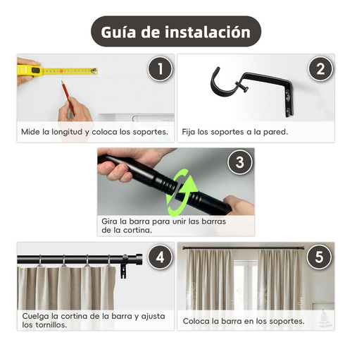 Cortinero Expandible A Maximo 2.3m De Metal Barra De Cortina