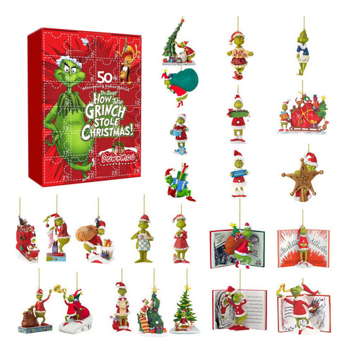 24 Piezas De Decoración Colgante For Árbol De Navidad Grinch