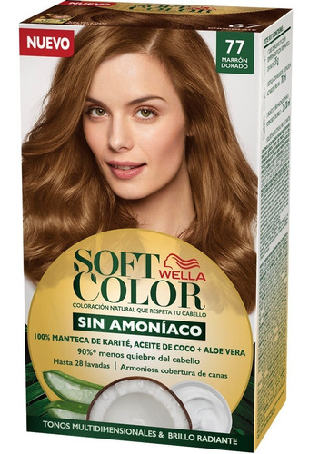 Tintura Wella Sin Amoniaco Kit Soft Color 77 Marron Dorado