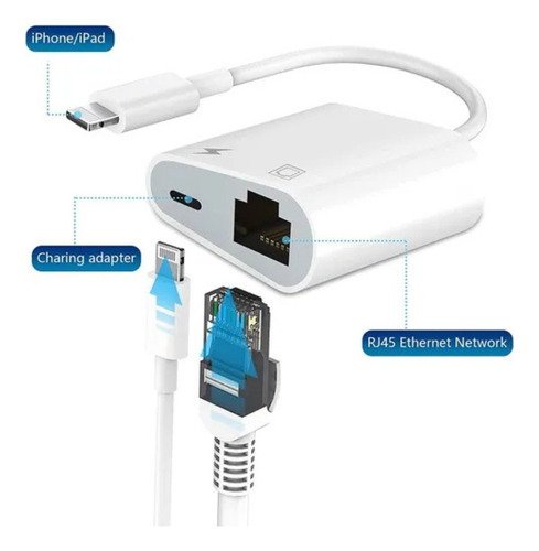 Adaptador Ethernet Lightning Rj45 Compativel iPhone Rede