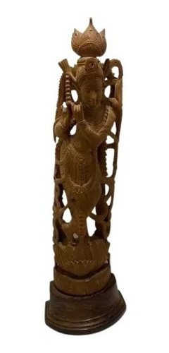 Antigua Talla Madera Oriental Original Lord Shiva Buda Hindu (Usado)