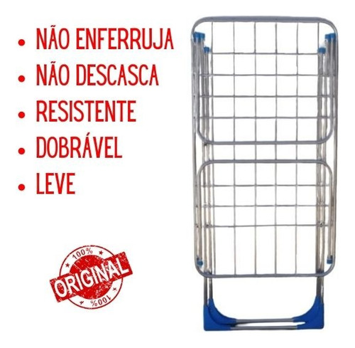 Varal De Chao Com Abas Gigante Resistente Aluminio Puro