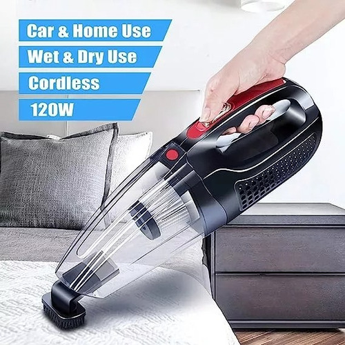 Aspiradora Portátil Inalámbrico Para Hogar Mascota Auto 120w Negro