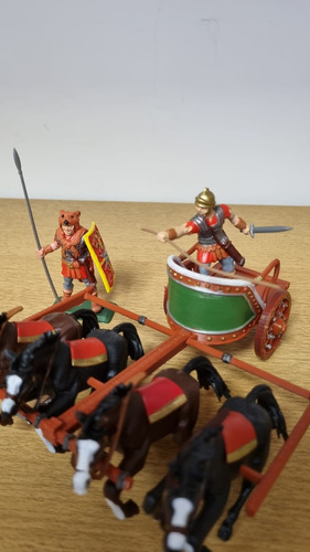 Soldaditos Dsg Britains Quadriga Romana, Roman Charriot Marrón Y Verde