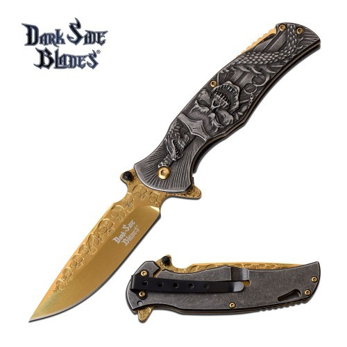 Canivete Tatico Caveira  Dark Side Stonewash Ds-a063sw
