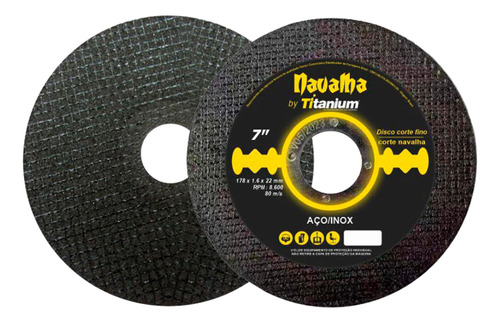 Kit Disco De Corte P/ Inox Titanium 100 Unidades Navalha 7