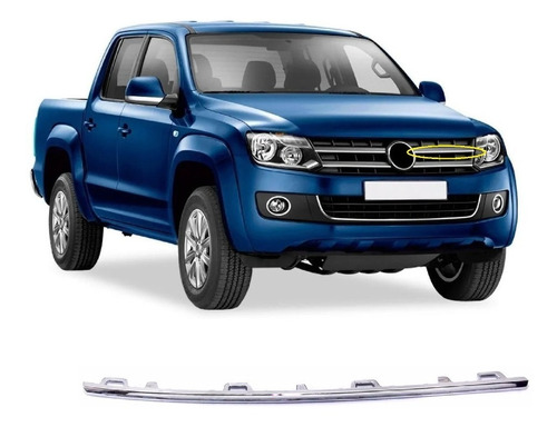 Vira Moldura Cromada Superior Parrilla Vw Amarok 2010/2016