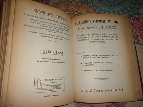 Ajedrez Encuadernada Teorico N° 41 Al 50 (Usado)