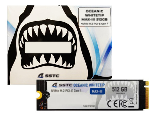 Ssd M2 Nvme Sstc Oceanic Whitetip Max-iii Gen 4 512 Gb Negro