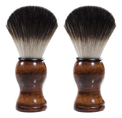 2 Limpiadores De Barba Facial Con Mango De Madera Para Afeit