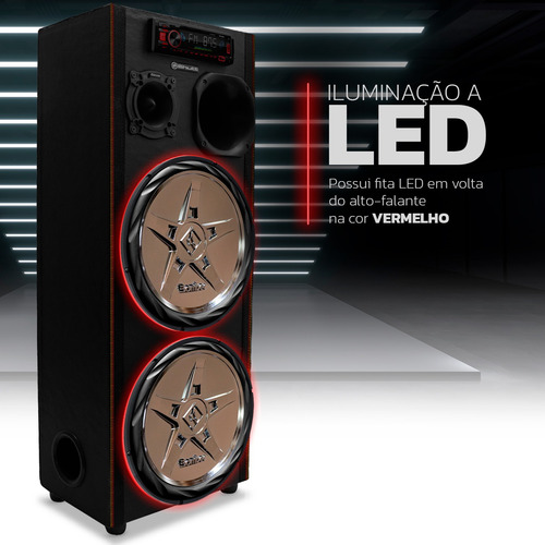 Caixa Bob Residencial Subwoofer Bomber Edge Bluetooth Usb