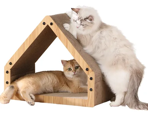 comprar Cat Scratcher House Fukumaru, Diseño Acogedor De Cartón, 10