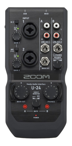 Interfaz Zoom U24 Grabadora De 2 Canales C/ Midi + Usb + 48v