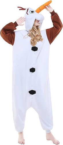 Disfraz Pijama Mameluco Mono De Nieve Olaf Frozen Adultos