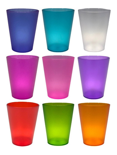 Vaso Acrilico Irrompible En Colores Traslúcidos Practi-k Verde Claro