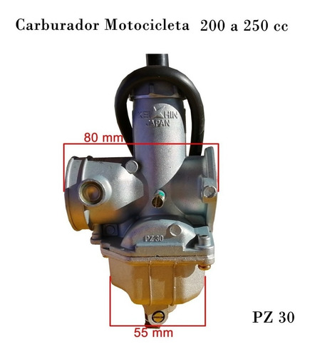 Imagen 6 de 6 de Carburador Moto 200 A 250cc (pz 30) + Filtro De Bencina Cg
