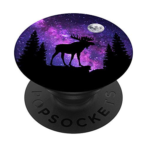 Moose Full Moon Purple Galaxy Astronomía Regalo Wp88u