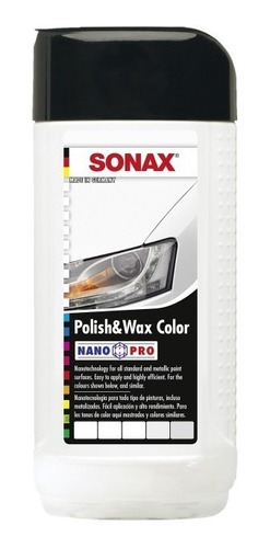 Sonax Cera Polish&wax Color Negra Y Blanca