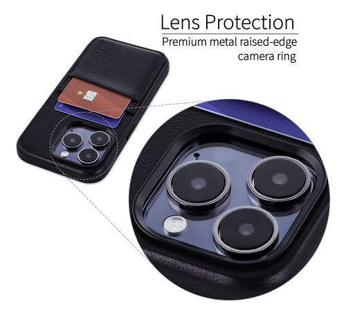 Tarjetero Dockem De Piel Auténtica Para iPhone 15 Pro, Color