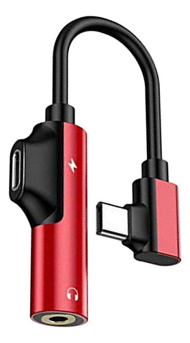 Tipo De Conector Divisor Usb-c Audio Auxiliar Para Rojo