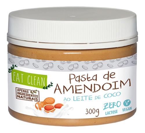 Pasta de Amendoim ao Leite de Coco Sem Lactose Eat Clean 300g