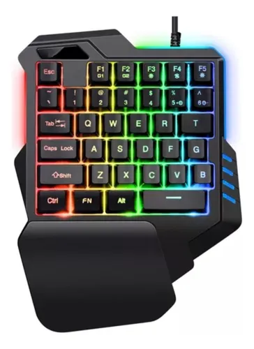 Teclado De Una Mano Rgb Gamer Vsg Unabomber | Macros Y Apoyo