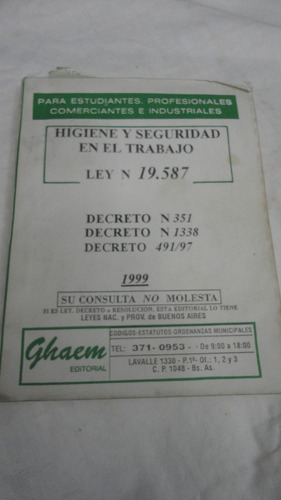 Higiene Y Seguridad En El Trabajo- Ghaem- 1999