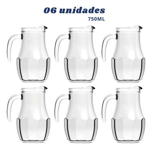 Jarra De Vidro Tango 750 Ml P/ Suco, Agua, Chá Frio, Nadir