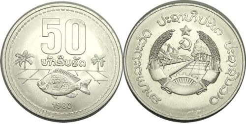Laos Moneda De 50 Att 1980 - Pez Elfo - Sin Circular - Km#24