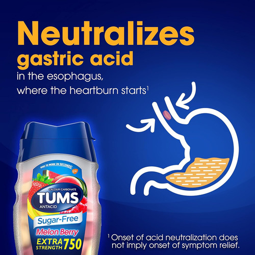 Digestion Acidez Antiacido Tums X 80 - Sin Azucar - Usa Melon Berry