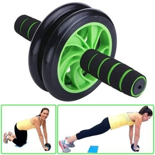 Imagen 2 de 7 de Rueda De Abdominales Profesional Doble + Mat Antideslizante