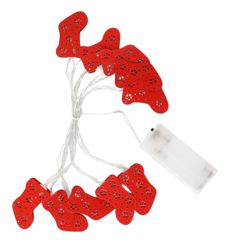 Cadena De Calcetines De Navidad Rojos Adorno 10 Led Para