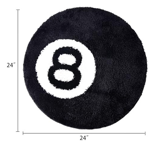 Tapete De Pool 8 Ball - Tapete Redondo De Billar De 24 PuLG