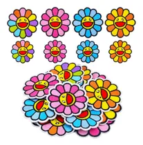 Comprar 16 Parches De Cara Sonriente, Parches Bordados De Flores,