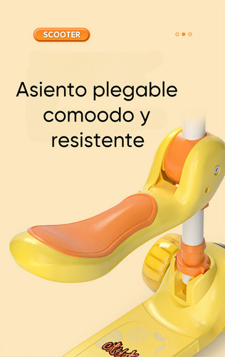 Scooter Infantil Patin Con Asiento Luces Y Musica 3 En 1