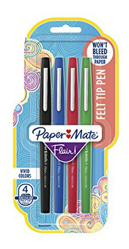 Paper Mate - Bolígrafos De Punta De Fieltro, Punta Media (0.