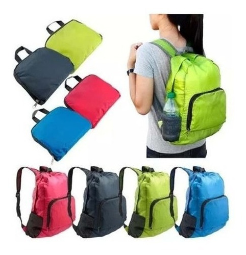 Mochila Plegable Bolsa Impermeable Liviana Viaje Unisex 