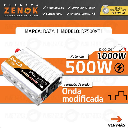 Imagen 2 de 9 de Inversor Conversor Inverter Corriente 12v 220v Auto Coche
