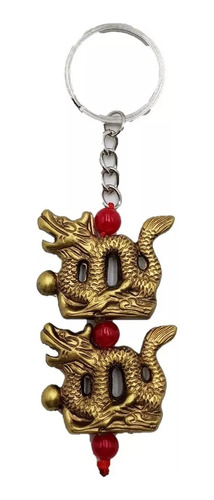 1 Llavero Amuleto De Protección De 2 Dragones Feng Shui