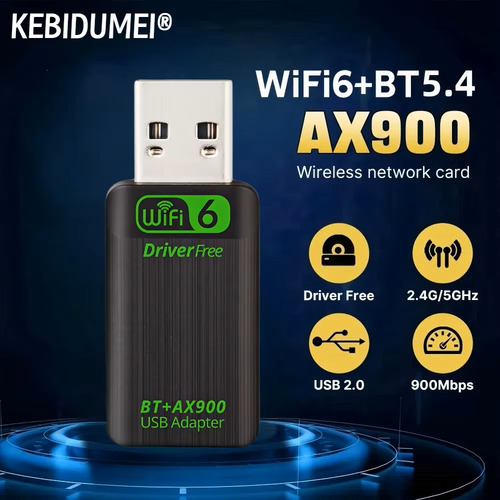 2 X1 Adaptador Usb Wi-fi 6+bluetooth 5.4 D. Band Win 10 E 11