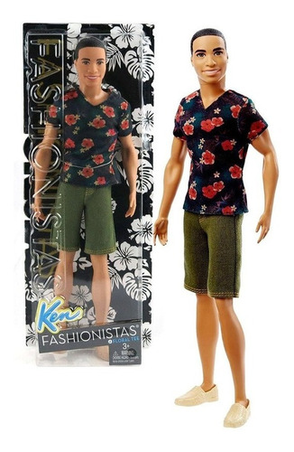 Imagem 1 de 6 de Boneco Ken Fashionistas Steven Floral Tee
