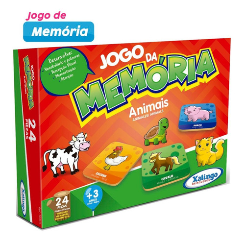 Juego de memoria de animales de madera, 24 piezas, Xalingo 50765