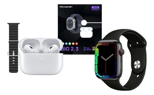 Kit Smart Watch S9 Pro Max + 2 Mallas + Auriculares
