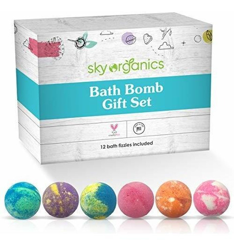 Bombas De Baño Efervecentes 12 Pz Sky Organics 90gr