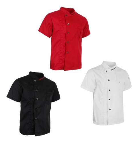 Casacos De Chef Unisex Casaco Mangas Curtas Camisa Uniformes