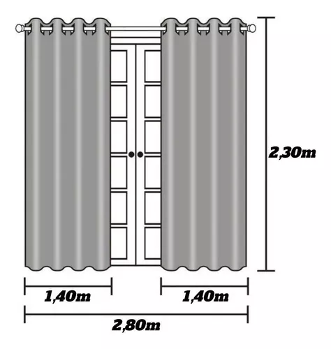 Kit Cortina Blackout + Voil P/ Varão Duplo de Até 2,00mts (larg) x