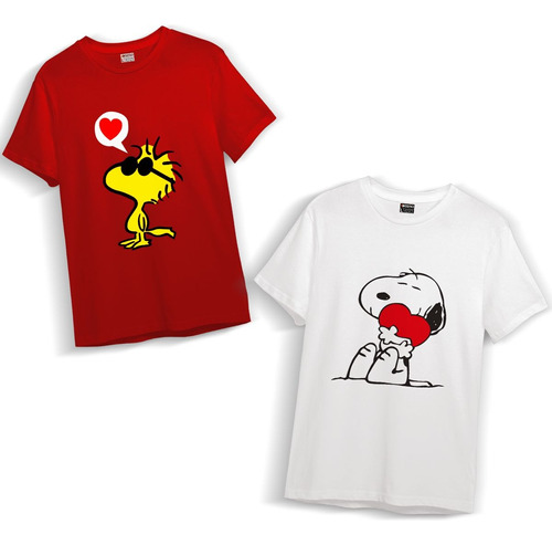 Poleras De Pareja Algodon Snoopy